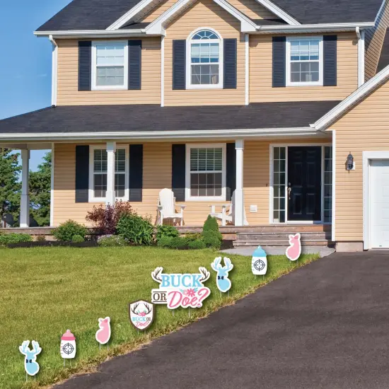 Big Dot of Happiness Buck or Doe - Yard Sign and Outdoor Lawn Decorations - Hunting Gender Reveal Party Yard Signs - Set of 8 {3}