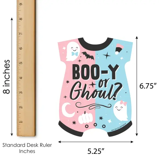 Big Dot of Happiness Boo-y or Ghoul - Picture Bingo Cards and Markers - Halloween Gender Reveal Party Shaped Bingo Game - Set of 18 {6}