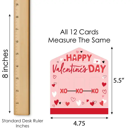 Big Dot of Happiness Happy Valentine&rsquo;s Day - Valentine Hearts Party Game Pickle Cards - Pull Tabs 3-in-a-Row - Set of 12 {7}