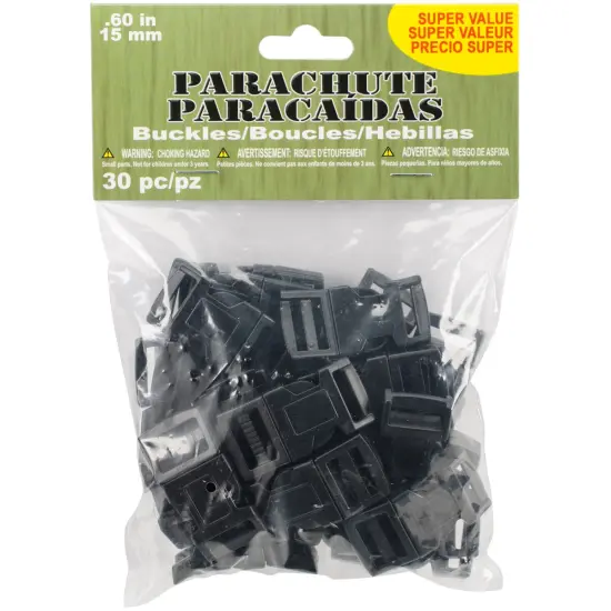 Pepperell Parachute Cord Buckles 30/Pkg-15mm {1}