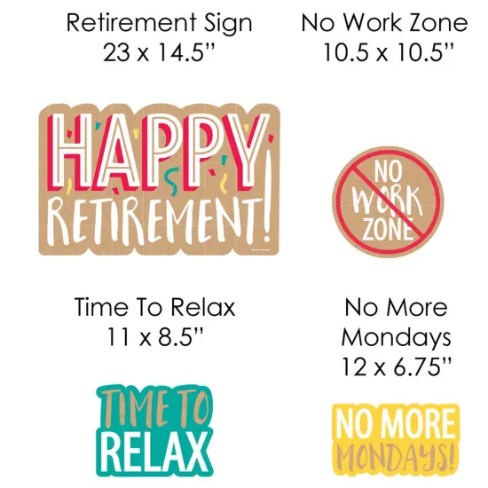 Big Dot of Happiness Retirement - Yard Sign and Outdoor Lawn Decorations - Retirement Party Yard Signs - Set of 8 {7}