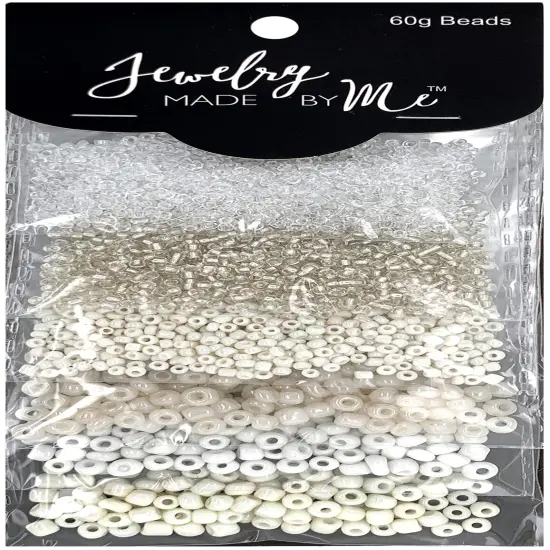 Jewelry Made By Me Round Beads-White Clear {1}