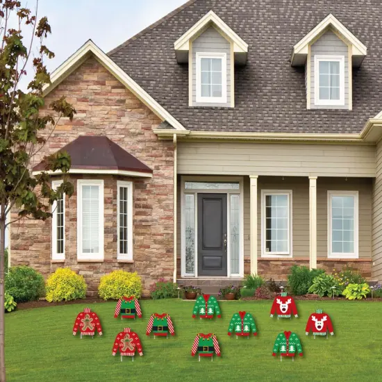 Big Dot of Happiness Ugly Sweater - Sweater Lawn Decorations - Outdoor Holiday and Christmas Yard Decorations - 10 Piece {3}