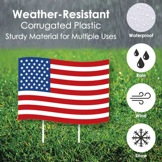 Big Dot of Happiness Patriotic - Yard Sign & Outdoor Lawn Cemetery Grave Decorations - Memorial Day Patriotic Yard Signs - Set of 8 {4}