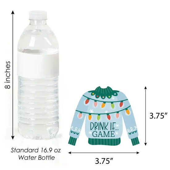 Big Dot of Happiness Drink If Game - Colorful Christmas Sweaters - Ugly Sweater Holiday Party Game - 24 Count {6}