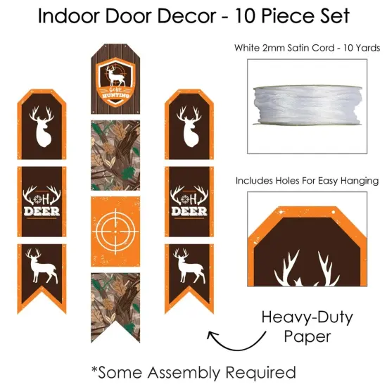 Big Dot of Happiness Gone Hunting - Hanging Vertical Paper Door Banners - Deer Camo Baby Shower or Birthday Party Wall Decor Kit - Indoor Door Decor {6}