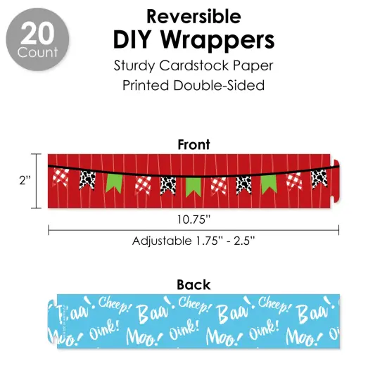 Big Dot of Happiness Farm Animals - Barnyard Baby Shower or Birthday Party Favors and Cupcake Kit - Fabulous Favor Party Pack - 100 Pieces {4}