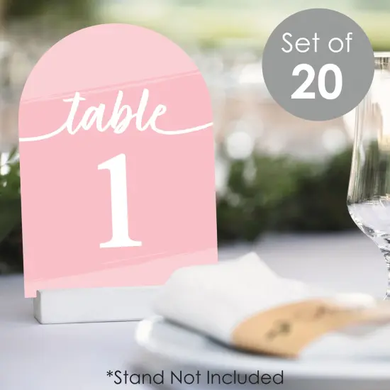 Big Dot of Happiness Pink Elegantly Simple - Wedding Receptions, Parties or Events Double-Sided 5 x 7 inches Cards - Table Numbers - 1-20 {3}