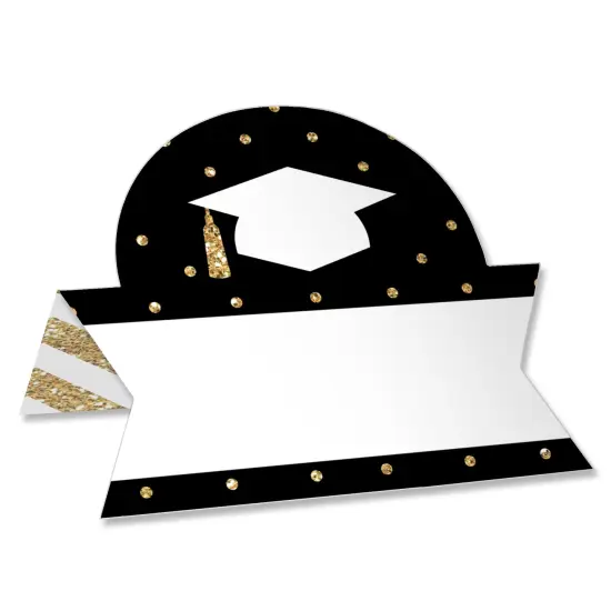 Big Dot of Happiness Tassel Worth The Hassle - Gold - Graduation Party Tent Buffet Card - Table Setting Name Place Cards - Set of 24 {1}