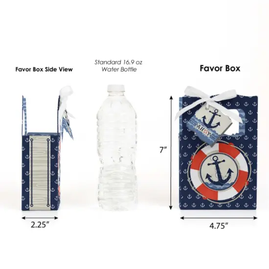 Big Dot of Happiness Ahoy - Nautical - Baby Shower or Birthday Party Favor Boxes - Set of 12 {3}