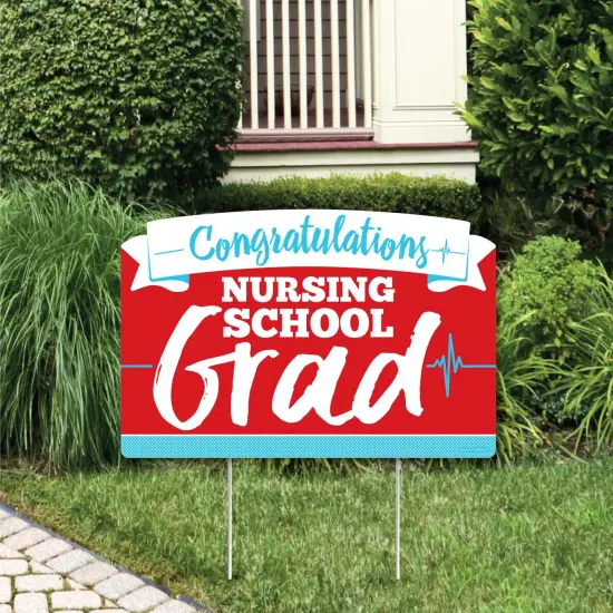 Big Dot of Happiness Nurse Graduation - Medical Nursing Graduation Party Yard Sign Lawn Decorations - Congratulations Party Yardy Sign {1}