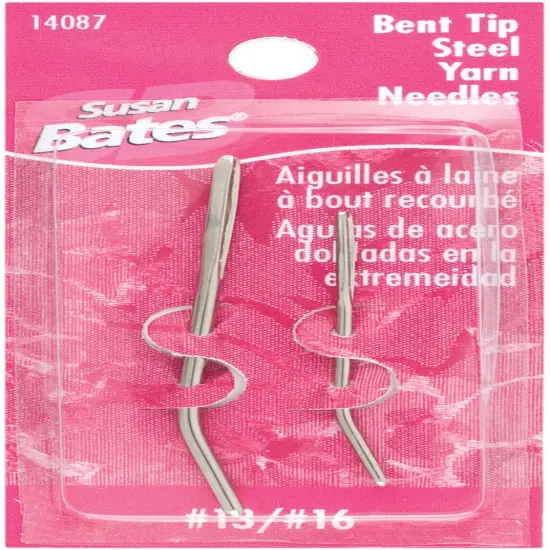 Susan Bates Bent Tip Steel Yarn Needles-Sizes 13 & 16 2/Pkg {1}