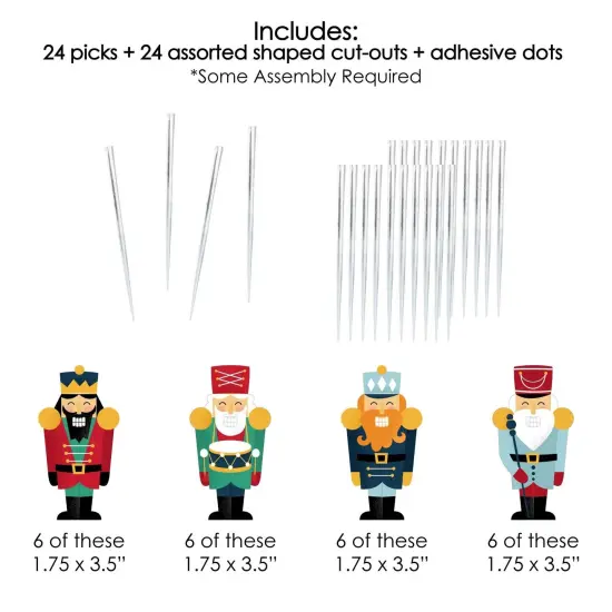 Big Dot of Happiness Christmas Nutcracker - Dessert Cupcake Toppers - Holiday Party Clear Treat Picks - Set of 24 {7}