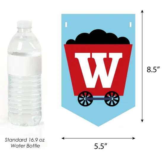 Big Dot of Happiness Railroad Party Crossing - Steam Train Baby Shower Bunting Banner - Party Decorations - Welcome Baby {4}