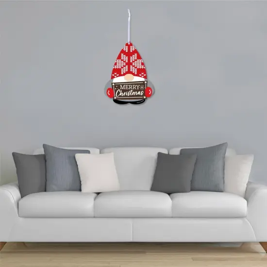 Big Dot of Happiness Christmas Gnomes - Hanging Porch Holiday Party Outdoor Decorations - Front Door Decor - 1 Piece Sign {4}