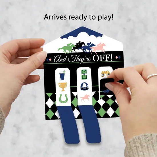 Big Dot of Happiness Kentucky Horse Derby - Horse Race Party Game Pickle Cards - Pull Tabs 3-in-a-Row - Set of 12 {4}