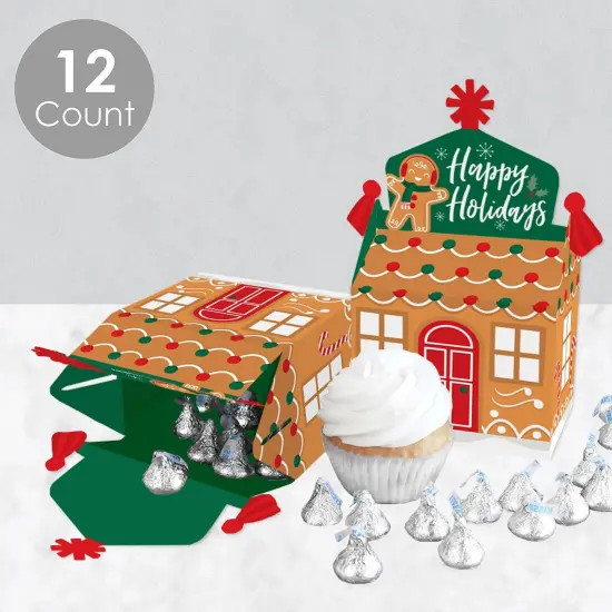 Big Dot of Happiness Gingerbread Christmas - Treat Box Party Favors - Gingerbread Man Holiday Party Goodie Gable Boxes - Set of 12 {4}