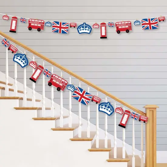 Big Dot of Happiness Cheerio, London - British UK Party DIY Decorations - Clothespin Garland Banner - 44 Pieces {3}