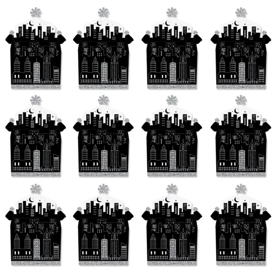 Big Dot of Happiness Nighttime City Skyline - Treat Box Party Favors - New York Party Goodie Gable Boxes - Set of 12 {6}