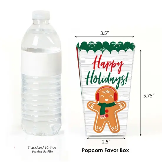 Big Dot of Happiness Gingerbread Christmas - Gingerbread Man Holiday Party Favor Popcorn Treat Boxes - Set of 12 {3}