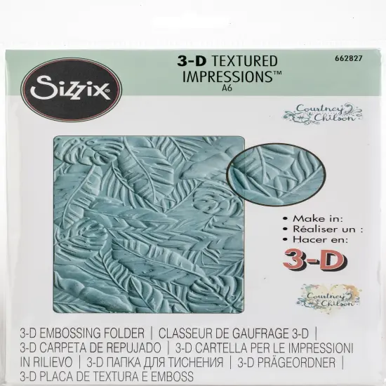 Sizzix 3D Textured Impressions Embossing Folder By Courtney-Tropical Leaves {1}