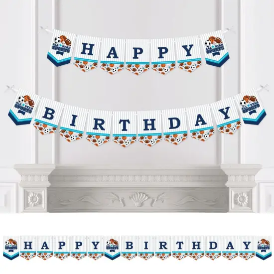 Big Dot of Happiness Go, Fight, Win - Sports - Birthday Party Bunting Banner - Birthday Party Decorations - Happy Birthday {1}