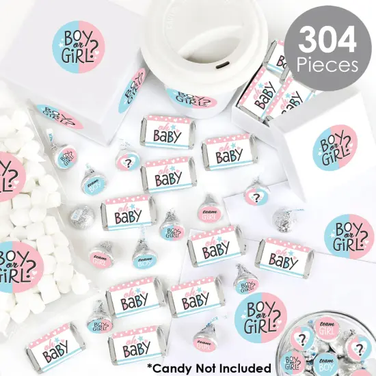 Big Dot of Happiness Baby Gender Reveal - Team Boy or Girl Party Candy Favor Sticker Kit - 304 Pieces {3}