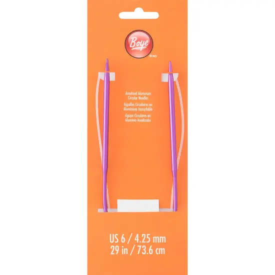 Boye Circular Aluminum Knitting Needles 29"-Size 6/4mm {1}