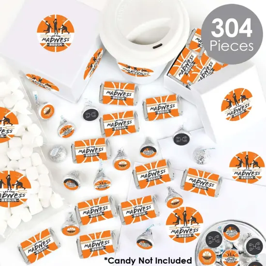 Big Dot of Happiness Basketball - Let The Madness Begin - College Basketball Party Candy Favor Sticker Kit - 304 Pieces {3}