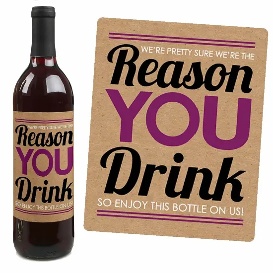 Big Dot of Happiness Teacher Appreciation - First and Last Day of School or Christmas Gifts for Women and Men - Wine Bottle Label Stickers - Set of 4 {7}