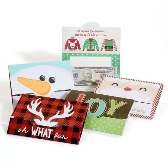 Big Dot of Happiness Assorted Holiday Cards - Christmas Money and Gift Card Holders - Set of 8 {7}