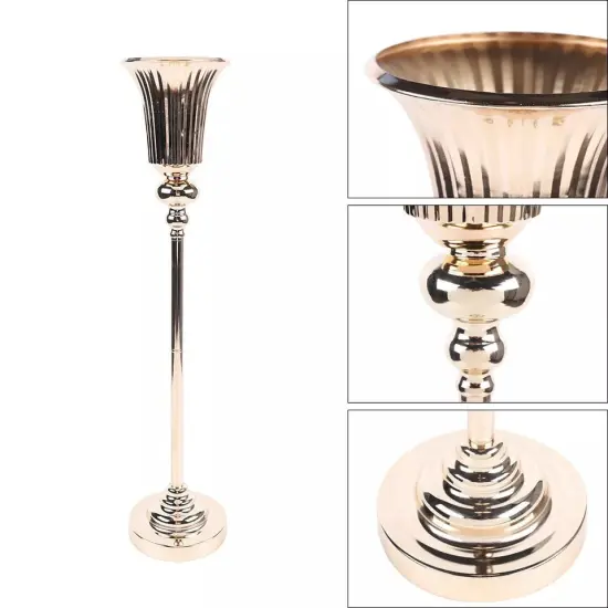 2-Pieces Metal Trumpet Vases for Wedding Centerpieces {6}