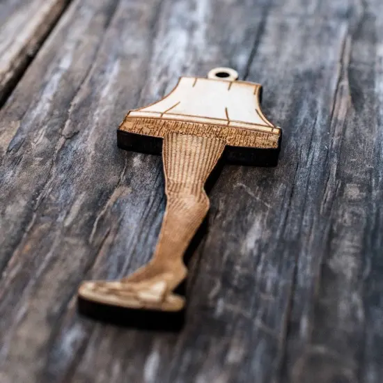 Ornament - Leg Lamp - Raw Wood 4x2in {6}