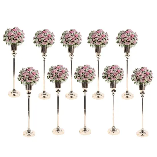 2-Pieces Metal Trumpet Vases for Wedding Centerpieces {3}