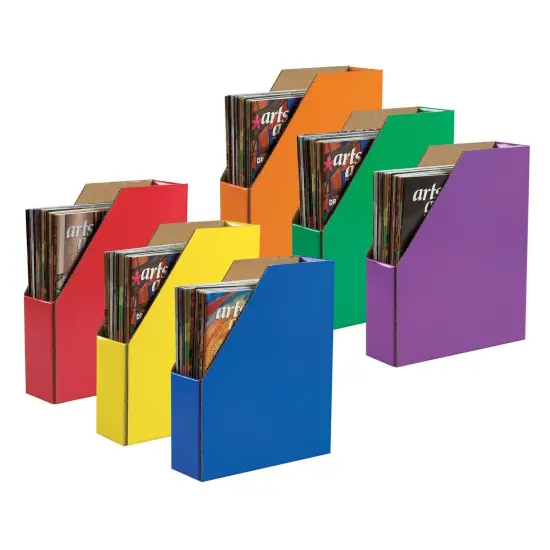 Magazine Holders, 6 Assorted Colors, 12-3/8"H x 3-1/8"W x 10-1/4"D, 6 Holders {1}