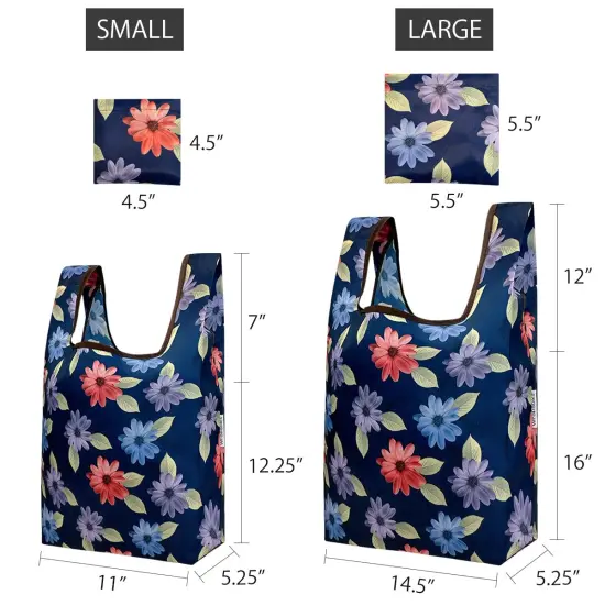 Wrapables JoliBag Collection Reusable Shopping Bag (Set of 2) Colorful Daisies {2}