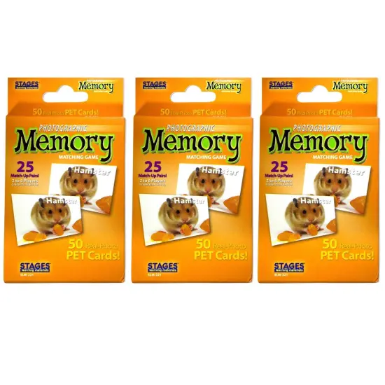 Pets Photographic Memory Matching Game, Pack of 3 {1}