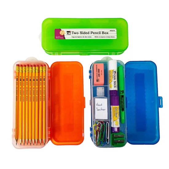Pencil Box, Double Sided, Assorted Colors, Pack of 24 {3}