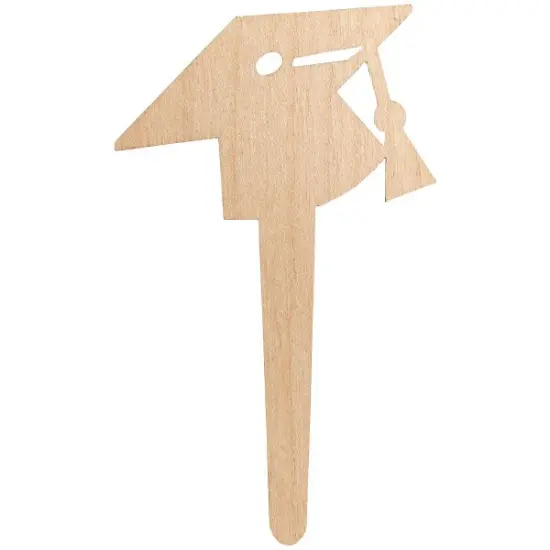 Graduation Wooden hat with tassels Cupcake Cake Pics - set of 12 {3}