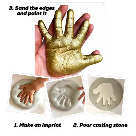 Sweet Memories baby hands and feet casting kit for babies 0-9 months old, makes 2-8 casts Gold {5}