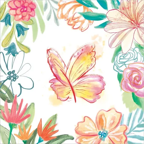 Flower Fun IV by Mary Urban 12" x 12" Canvas Wall Art {2}