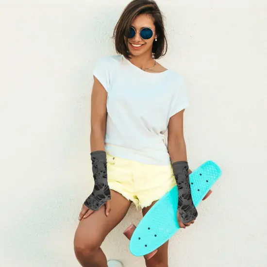 Punk Ripped Arm Warmers - Fingerless Long Sleeve Knitted Warmer Gloves Goth Accessories for Men and Women {3}