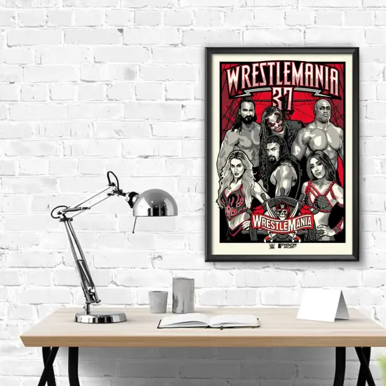 Phenom Gallery WWE Wrestlemania 37 18" x 24" Serigraph {5}
