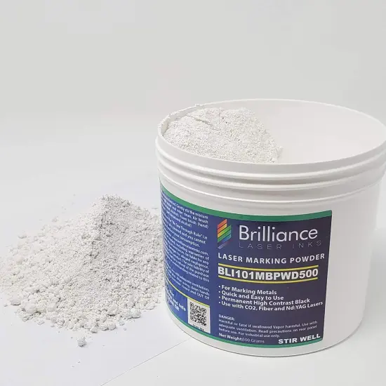 Laser Marking Powder-Metals Marking - CO2 Laser - Fiber Laser - YAG, 100% Guarantee, Durable, Permanent, High Contrast, Brilliance Laser Inks - BLI101MBPWD - 500 Grams(Foam Brush Included) {1}