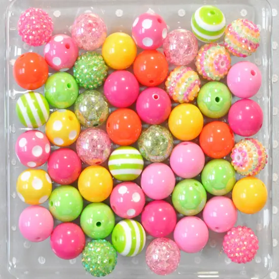 20mm Fruit Punch acrylic bubblegum bead mix {2}