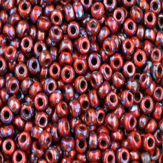 Opaque Red Picasso Miyuki Seed Beads - Miyuki 4513 {1}