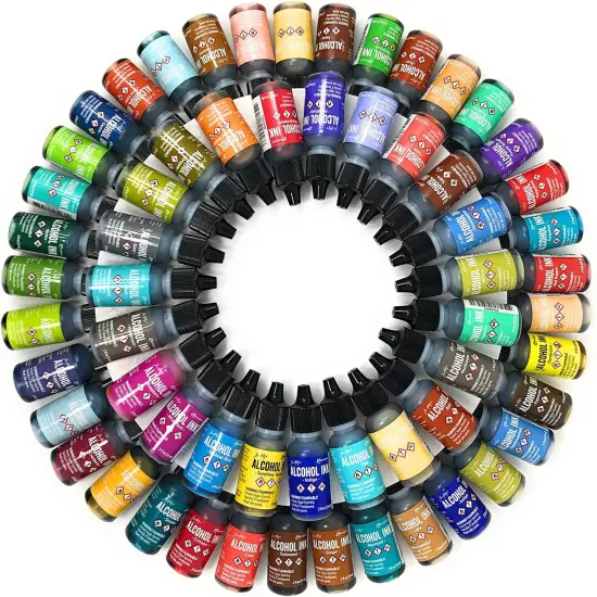 Ranger Alcohol Inks Set 50 Pack, Tim Holtz Brand Assorted Colors, No Duplicates {6}