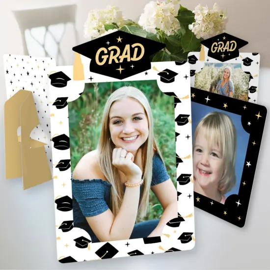 Big Dot of Happiness Hello College Graduation Party Centerpieces - 4x6 Picture Display - Paper Photo Frames - Set of 12 {1}