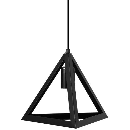 Modern 3 Bulb Triangle Shapes Ceiling Hanging Light Fixture, Black Decorative Chandelier {6}