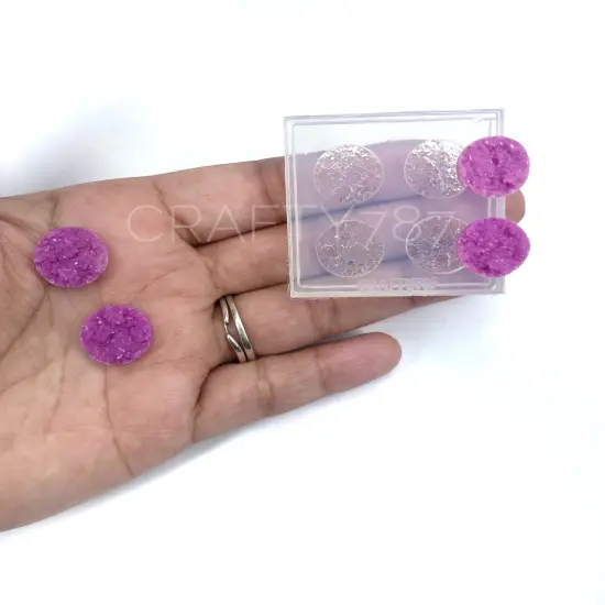 Druzy Circle 14mm Earring Silicone Mold (B5) {2}